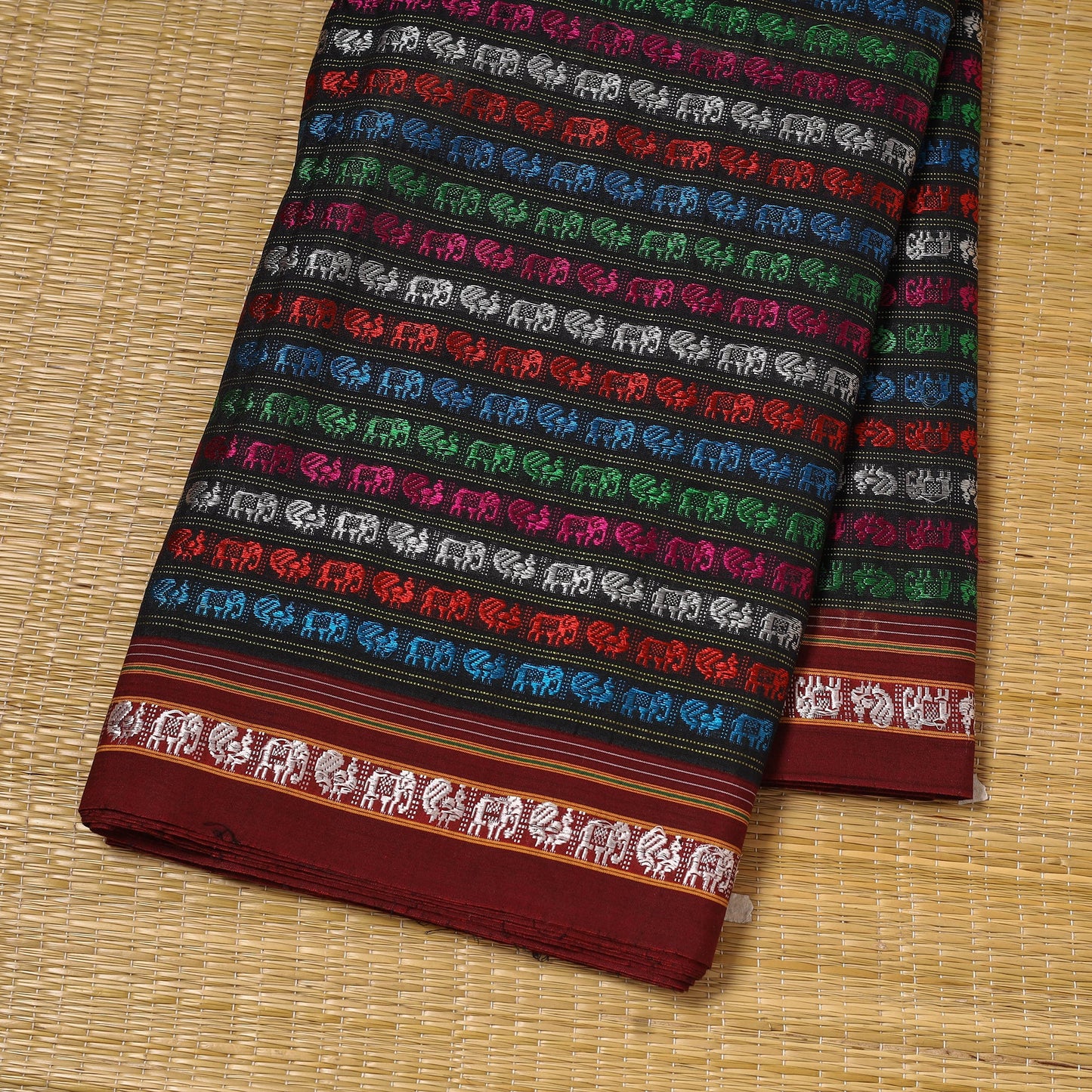 Karnataka weave silk cotton khun fabric 10 - handcrafted