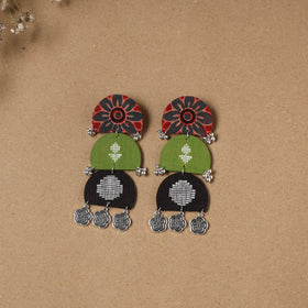 Kavya ghungroo work fabart handmade earrings - handcrafted