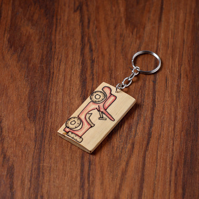  Kerala Handpainted Bamboo Keychain 