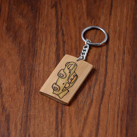  Kerala Handpainted Bamboo Keychain 