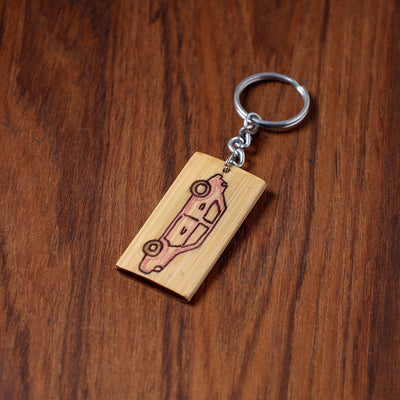  Kerala Handpainted Bamboo Keychain 
