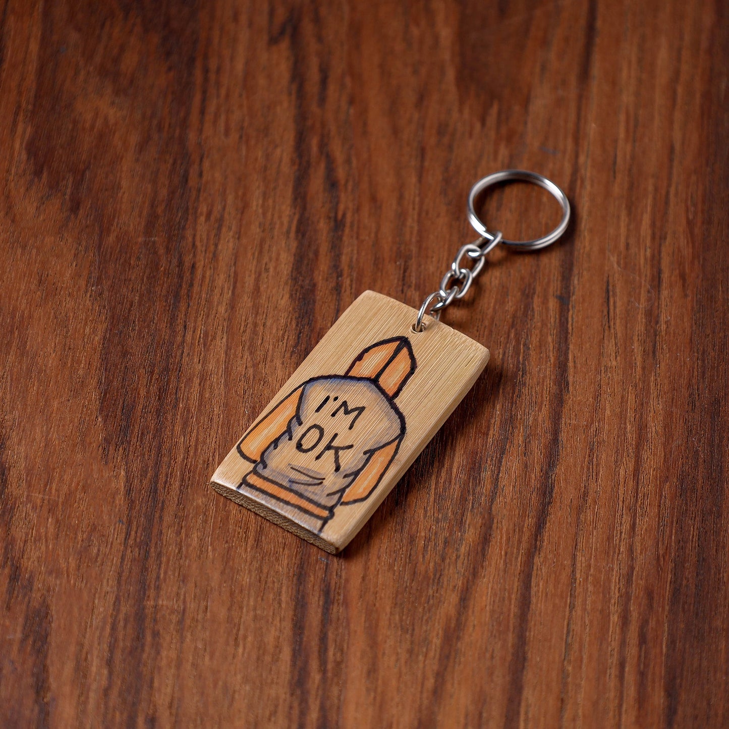  Kerala Handpainted Bamboo Keychain 