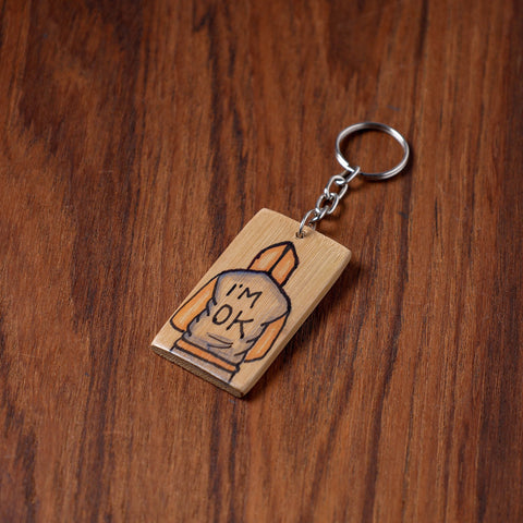  Kerala Handpainted Bamboo Keychain 