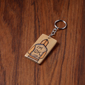  Kerala Handpainted Bamboo Keychain 