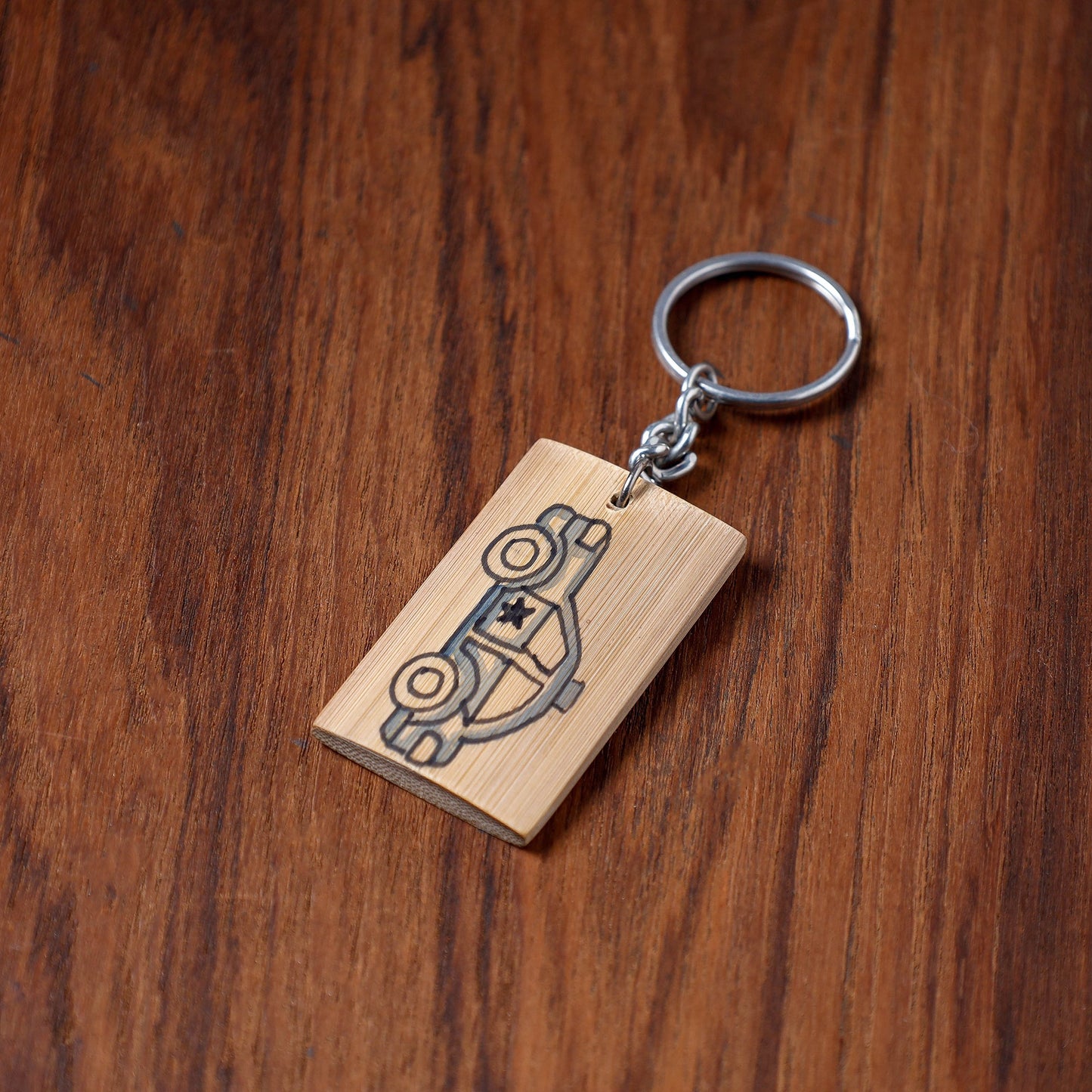  Kerala Handpainted Bamboo Keychain 