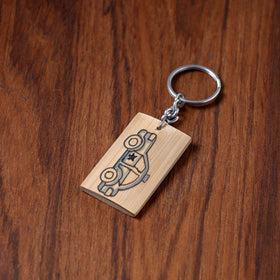  Kerala Handpainted Bamboo Keychain 
