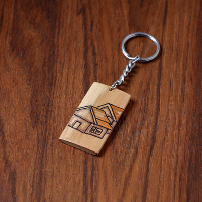  Kerala Handpainted Bamboo Keychain 