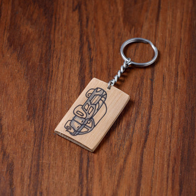  Kerala Handpainted Bamboo Keychain 