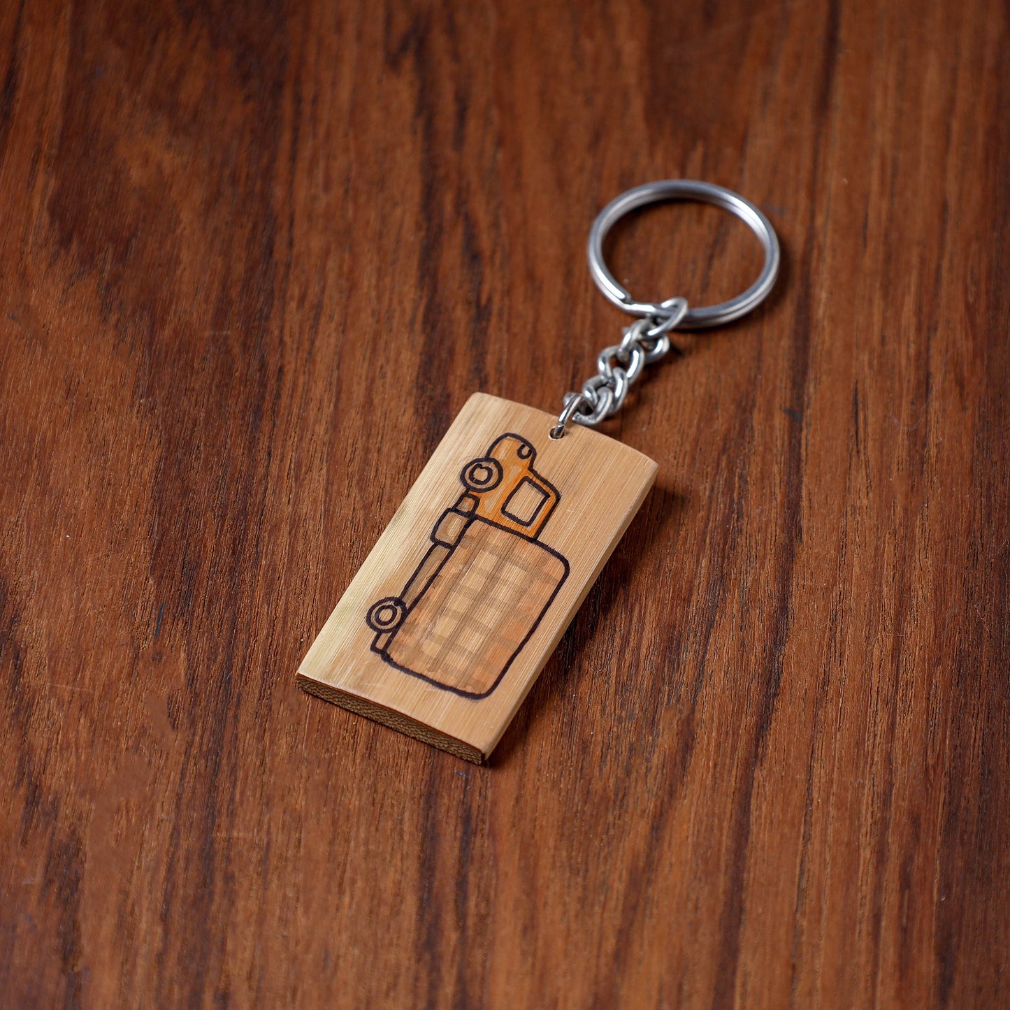  Kerala Handpainted Bamboo Keychain 