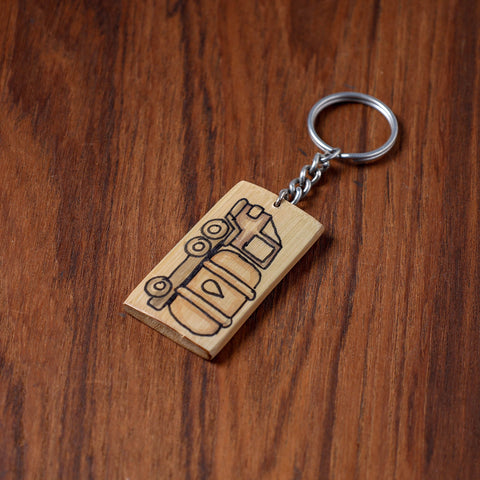 Kerala Handpainted Bamboo Keychain 