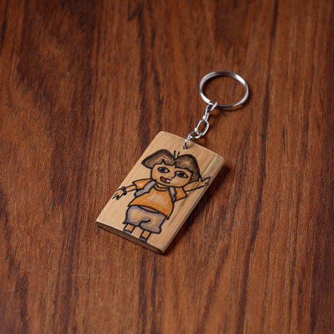  Kerala Handpainted Bamboo Keychain 