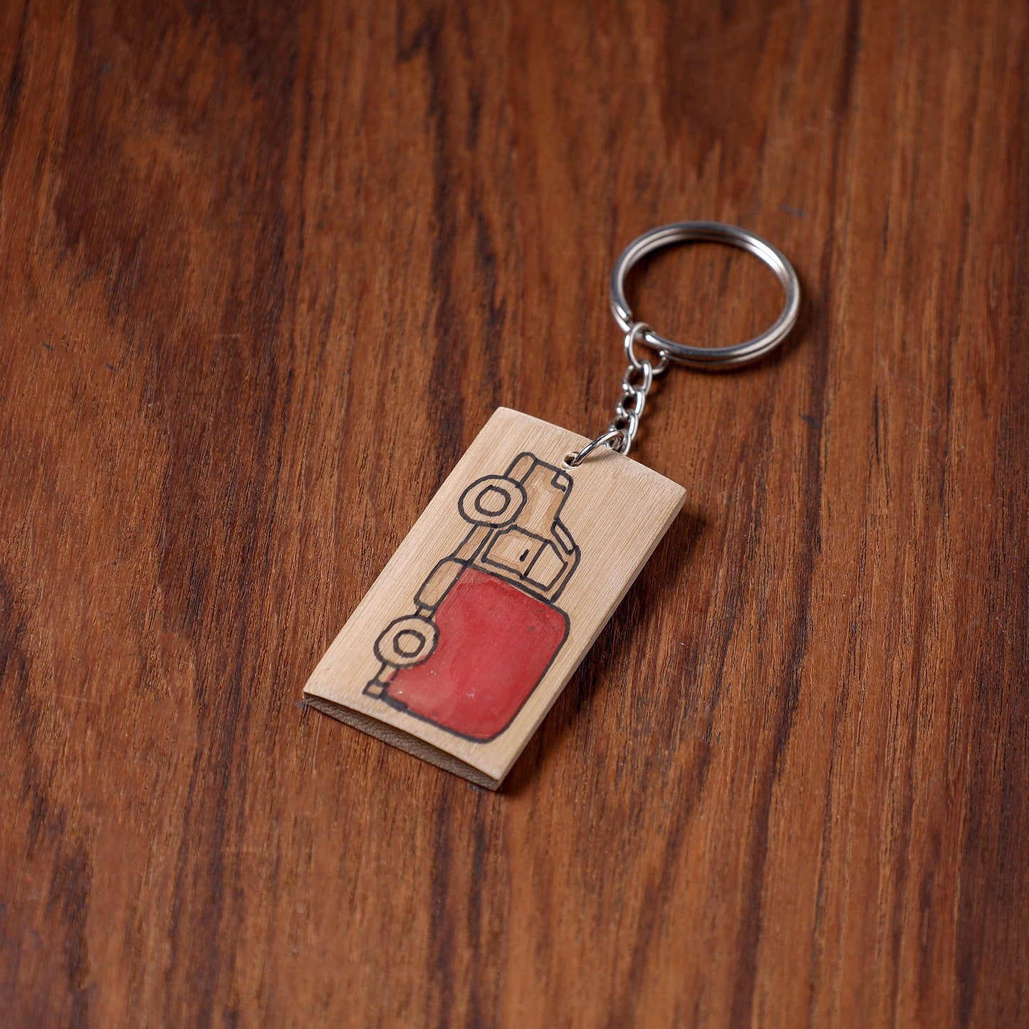 Kerala Handpainted Bamboo Keychain 