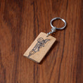  Kerala Handpainted Bamboo Keychain 