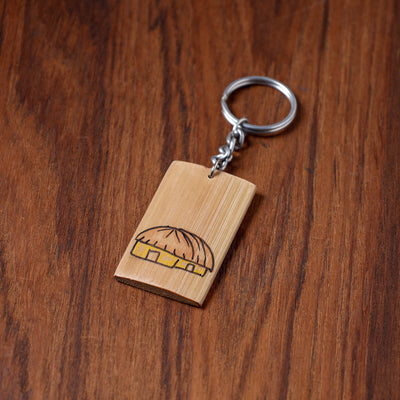  Kerala Handpainted Bamboo Keychain 