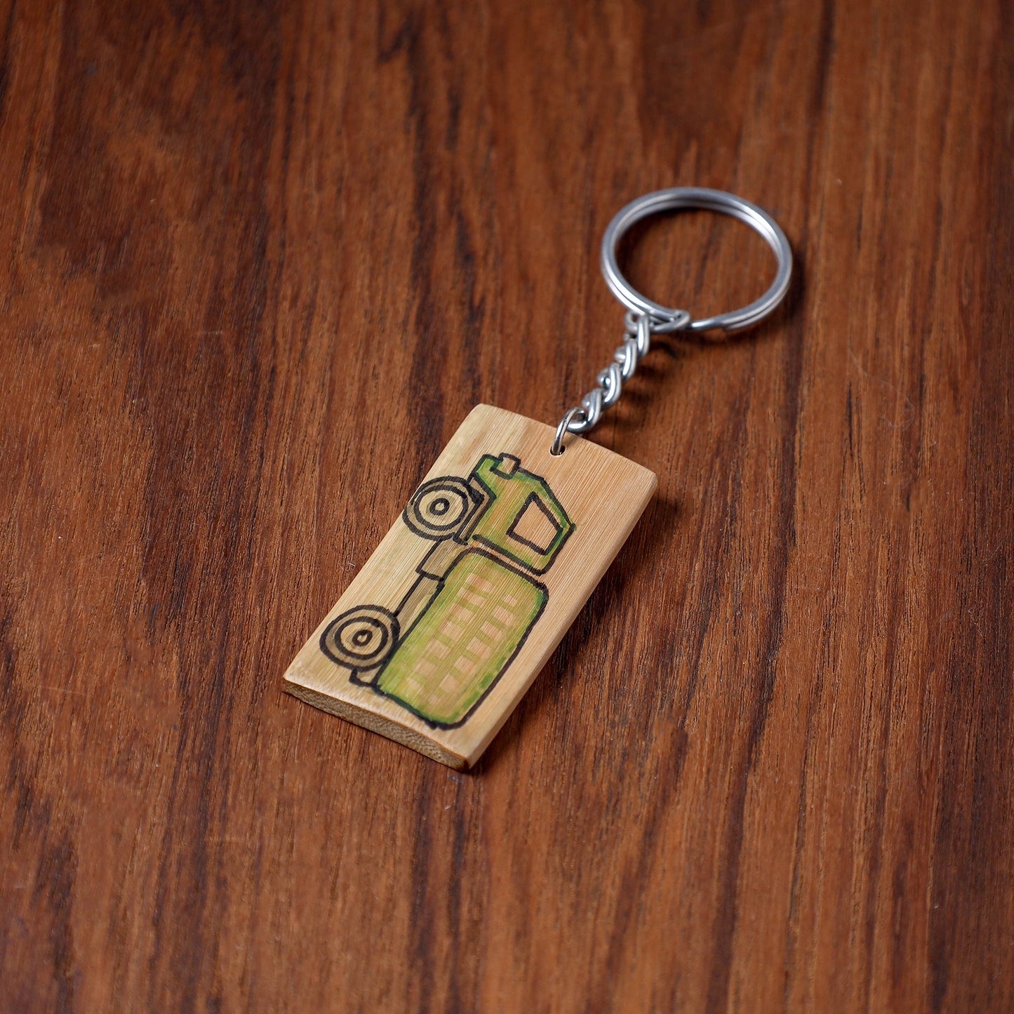  Kerala Handpainted Bamboo Keychain 