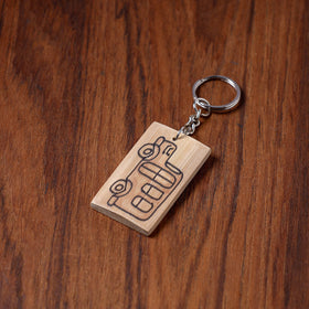  Kerala Handpainted Bamboo Keychain 