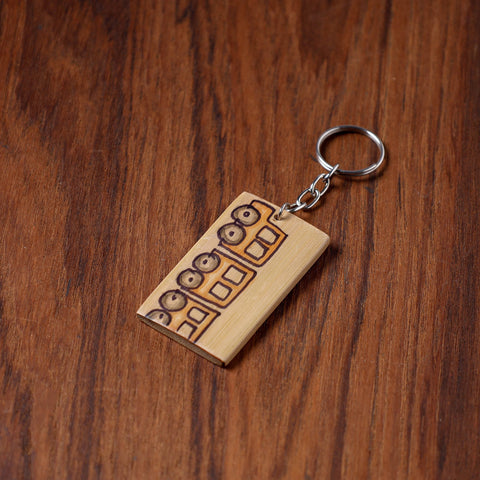  Kerala Handpainted Bamboo Keychain 