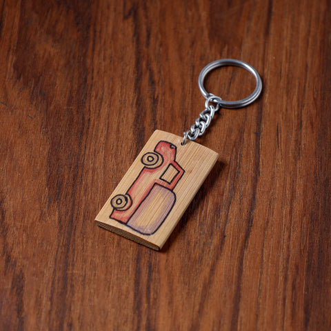  Kerala Handpainted Bamboo Keychain 
