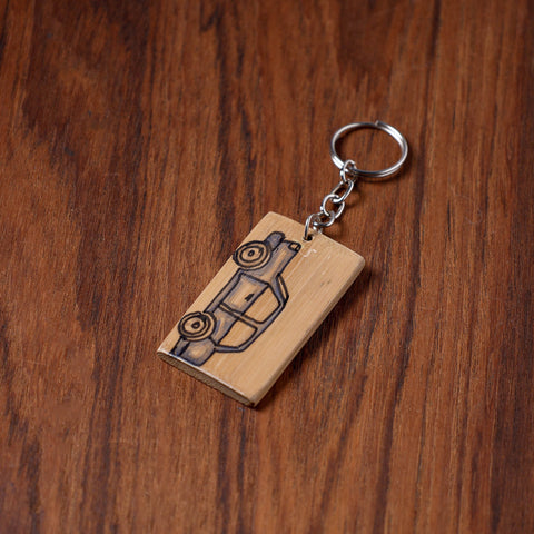  Kerala Handpainted Bamboo Keychain 