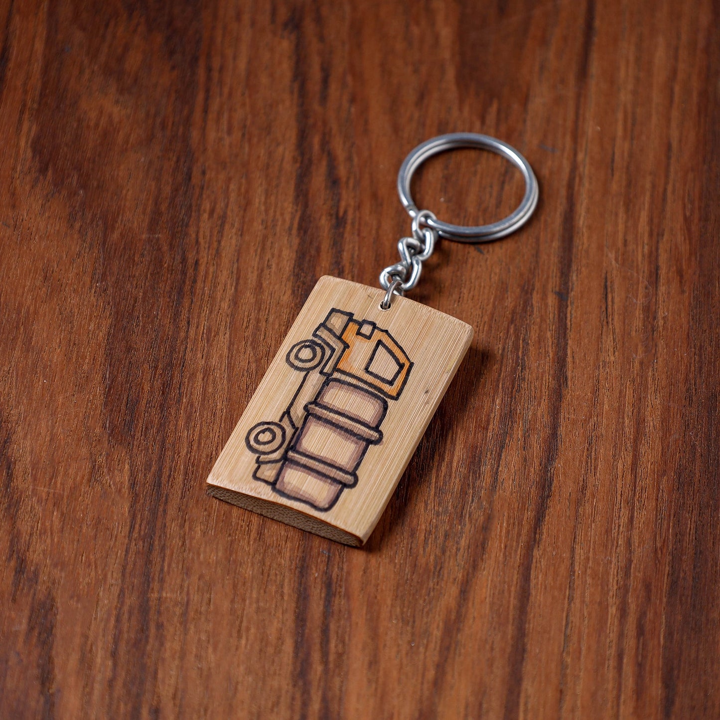  Kerala Handpainted Bamboo Keychain 