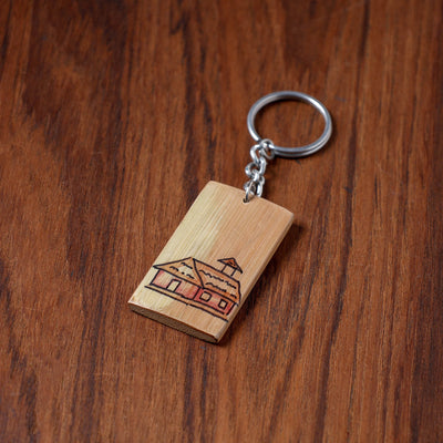  Kerala Handpainted Bamboo Keychain 