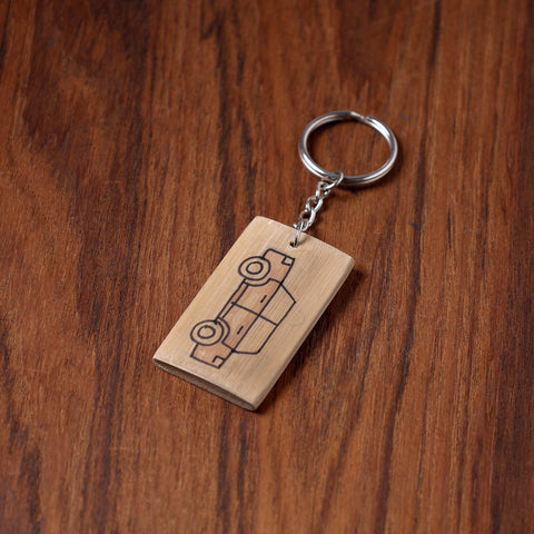  Kerala Handpainted Bamboo Keychain 