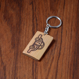  Kerala Handpainted Bamboo Keychain 