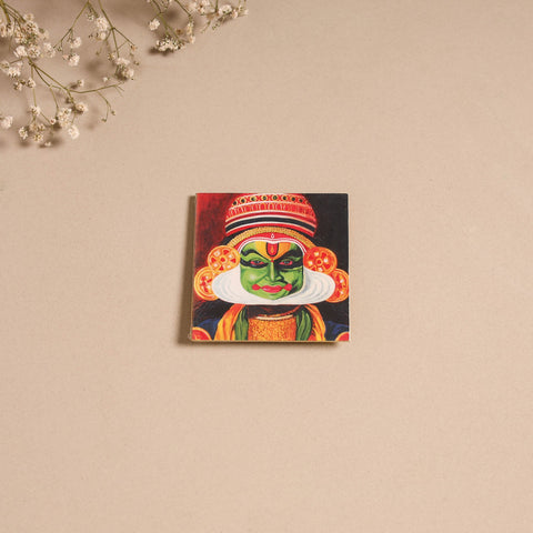 Kerala mural handpainted wooden fridge magnet 03