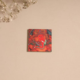 Kerala mural handpainted wooden fridge magnet 05
