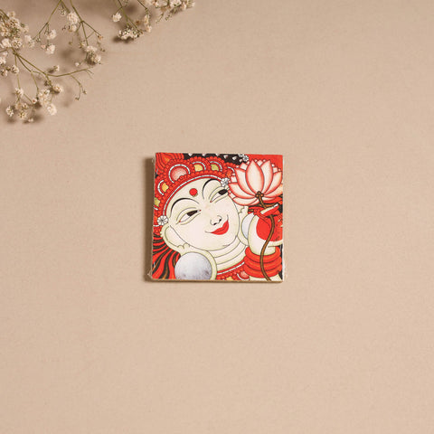 Kerala mural handpainted wooden fridge magnet 06