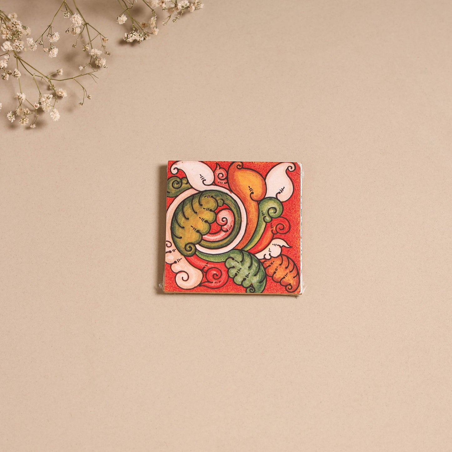 Kerala mural handpainted wooden fridge magnet 12