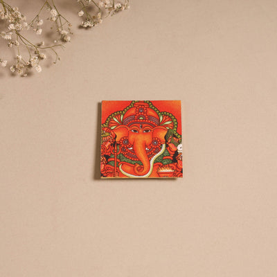 Kerala mural handpainted wooden fridge magnet 13