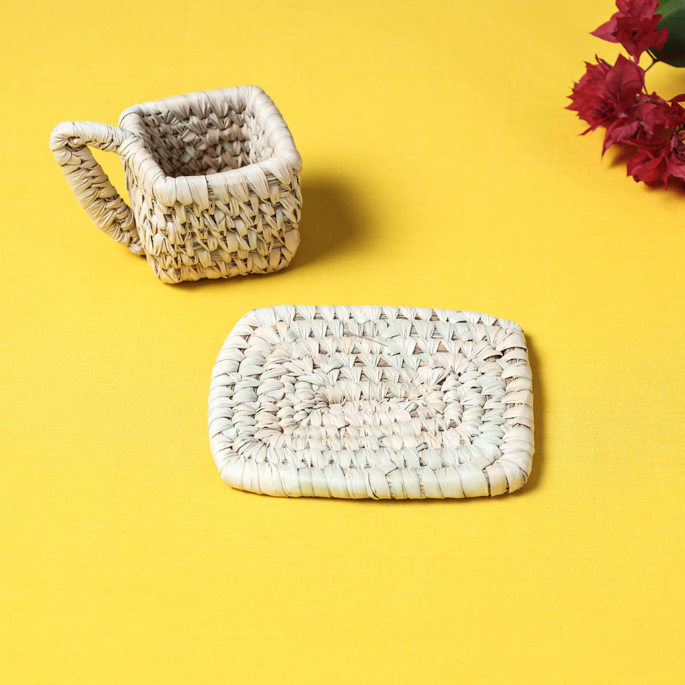  खजुरी Handmade Multipurpose Date-Palm Leaves Decor Cup Plate 