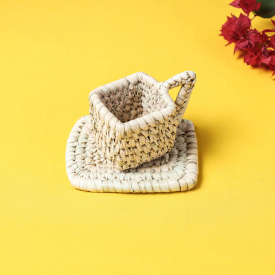  खजुरी Handmade Multipurpose Date-Palm Leaves Decor Cup Plate 