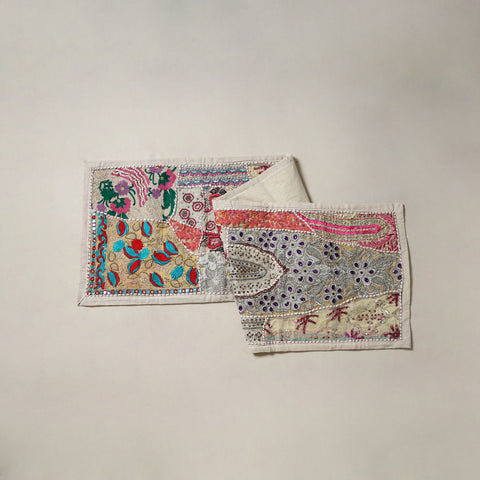 Khambadiya patchwork beadwork table runner (60 x 16 in) 09