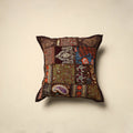 Khambadiya patchwork hand embroidery cushion cover (16 x 16