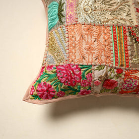 Khambadiya patchwork hand embroidery cushion cover (16 x 16
