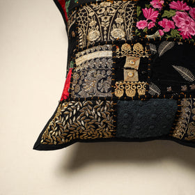 Khambadiya patchwork hand embroidery cushion cover (16 x 16