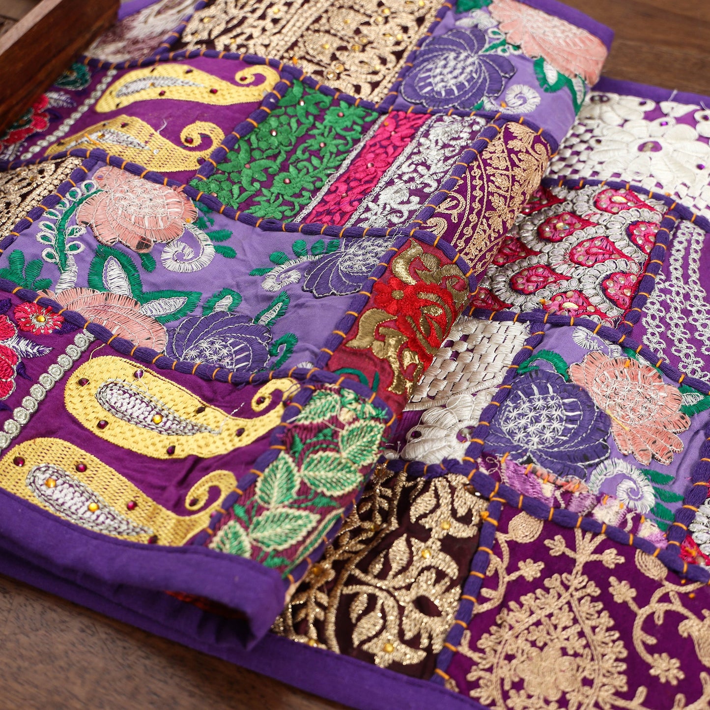 Khambadiya patchwork table runner (71 x 16 in) 08