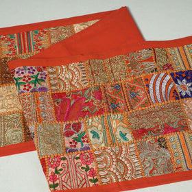 Khambadiya patchwork table runner (73 x 17 in) - handcrafted
