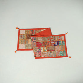 Khambadiya patchwork table runner (73 x 17 in) - handcrafted