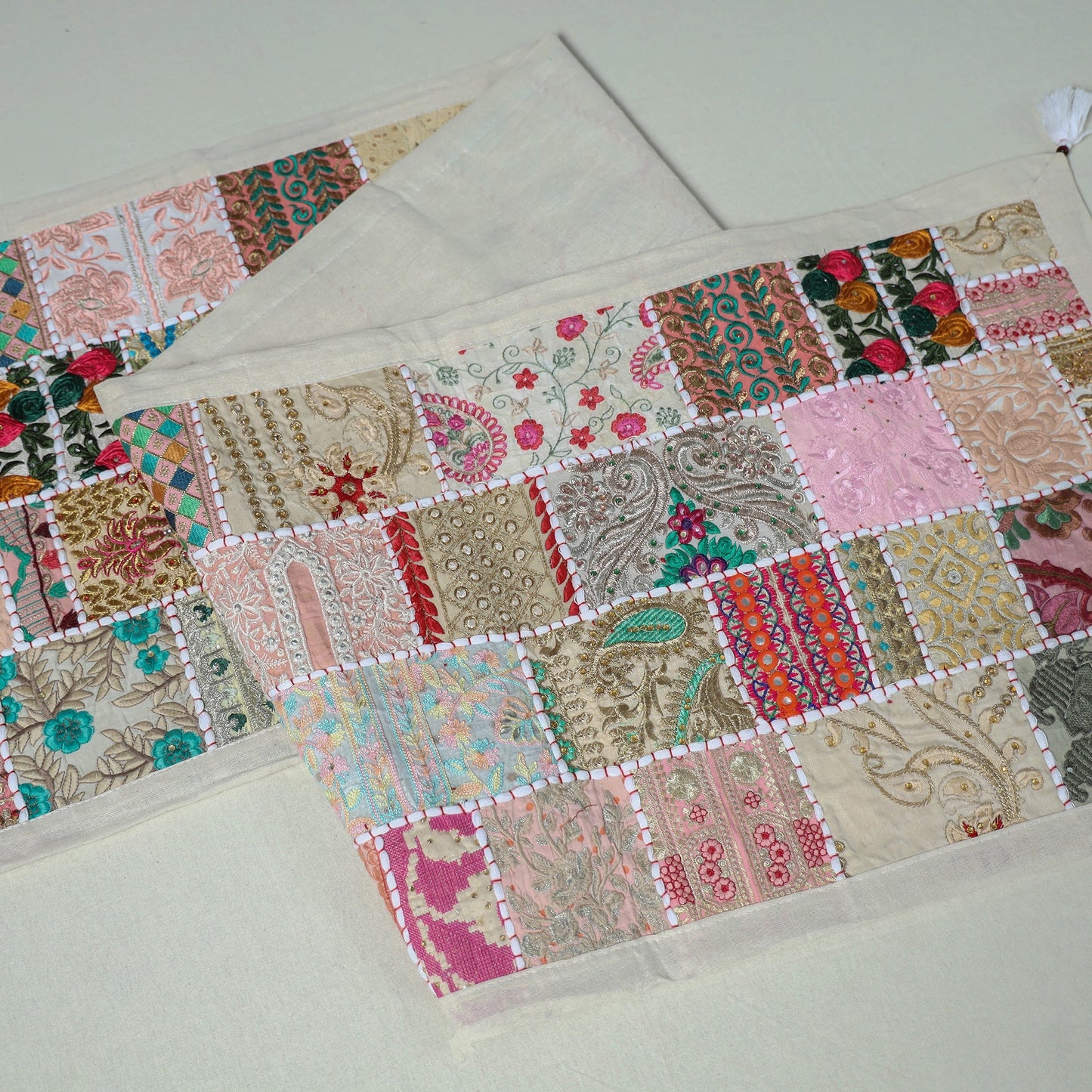 Khambadiya patchwork table runner (73 x 17 in) 09