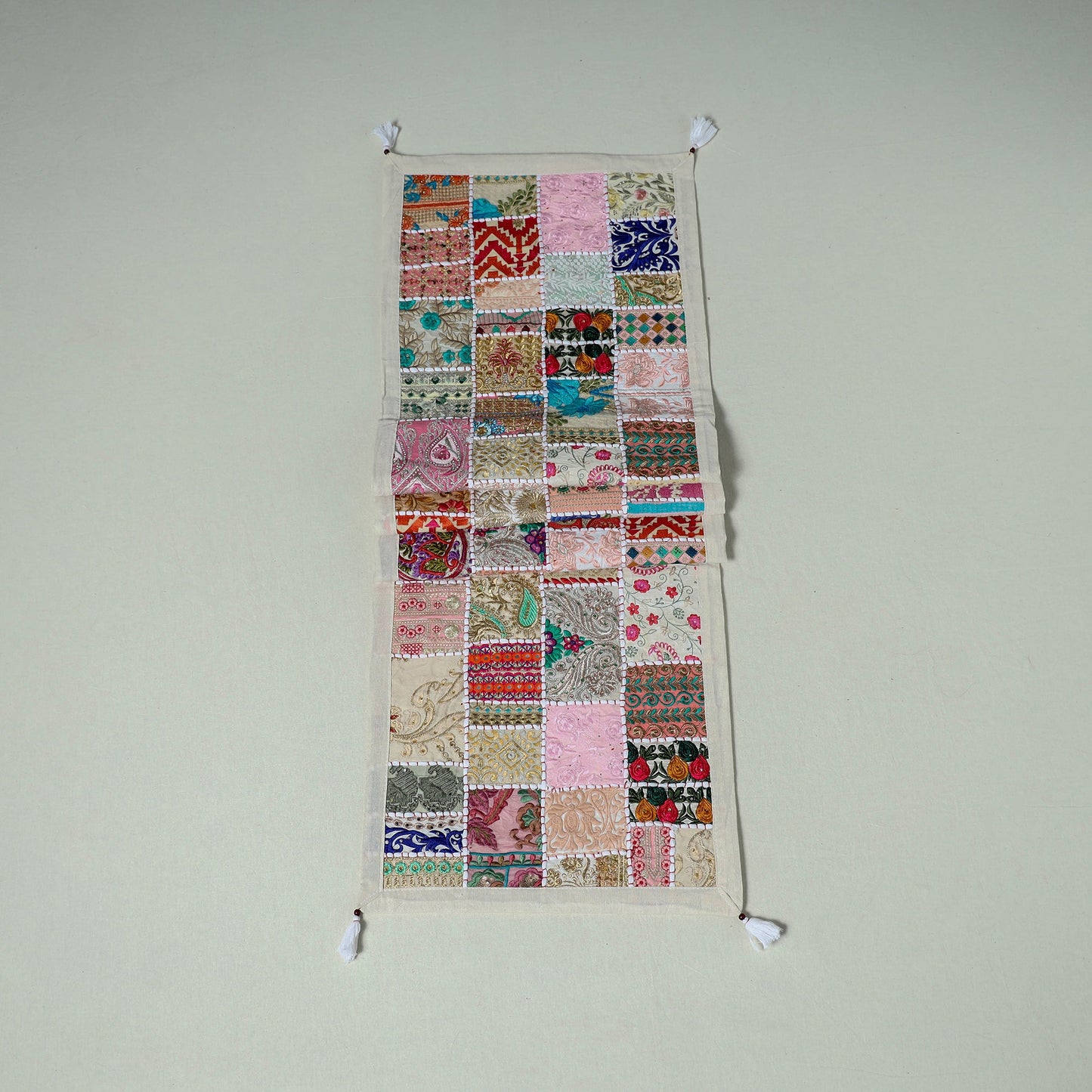 Khambadiya patchwork table runner (73 x 17 in) 09