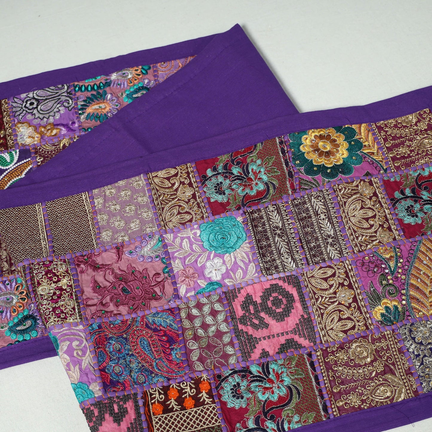 Khambadiya patchwork table runner (73 x 17 in) 10