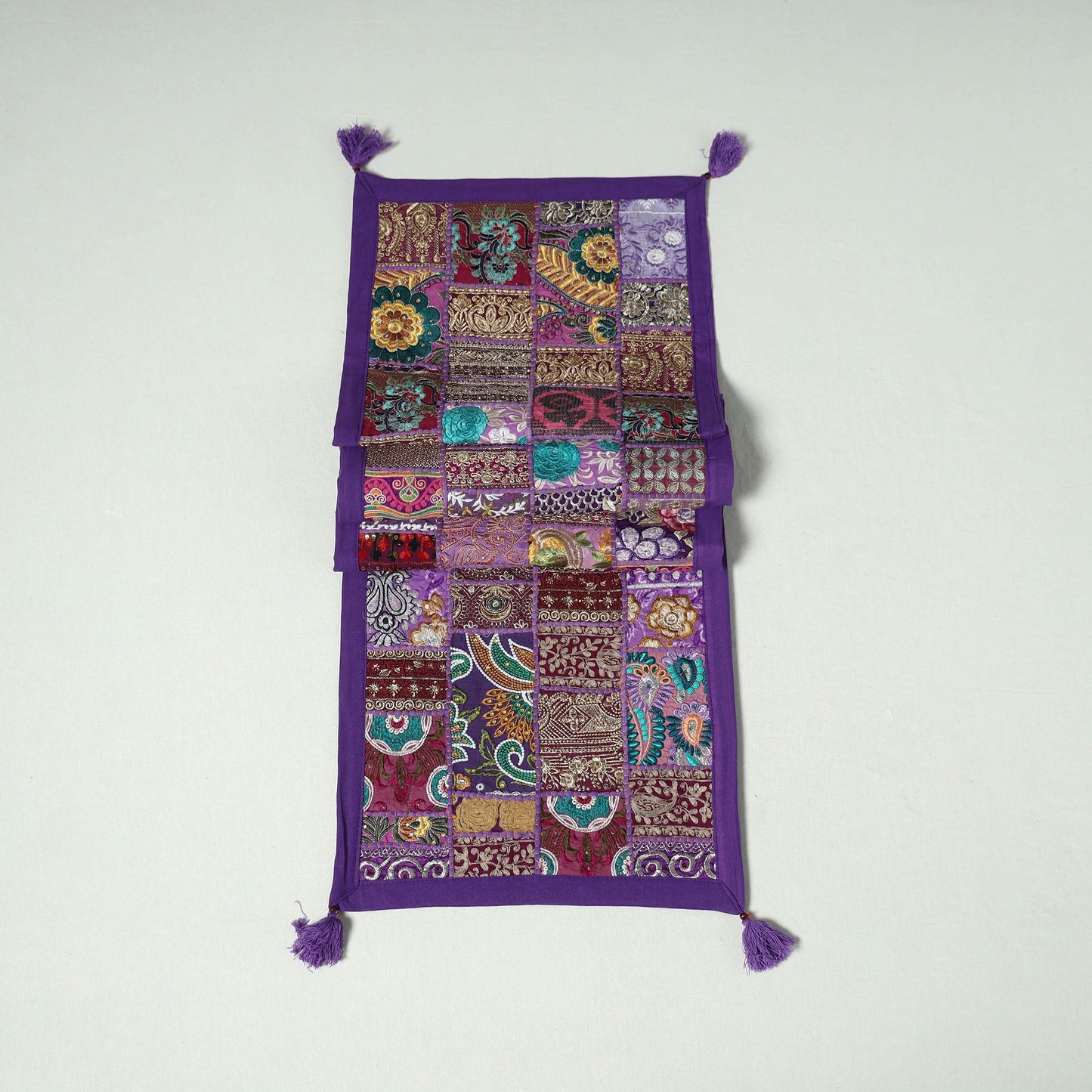 Khambadiya patchwork table runner (73 x 17 in) 10