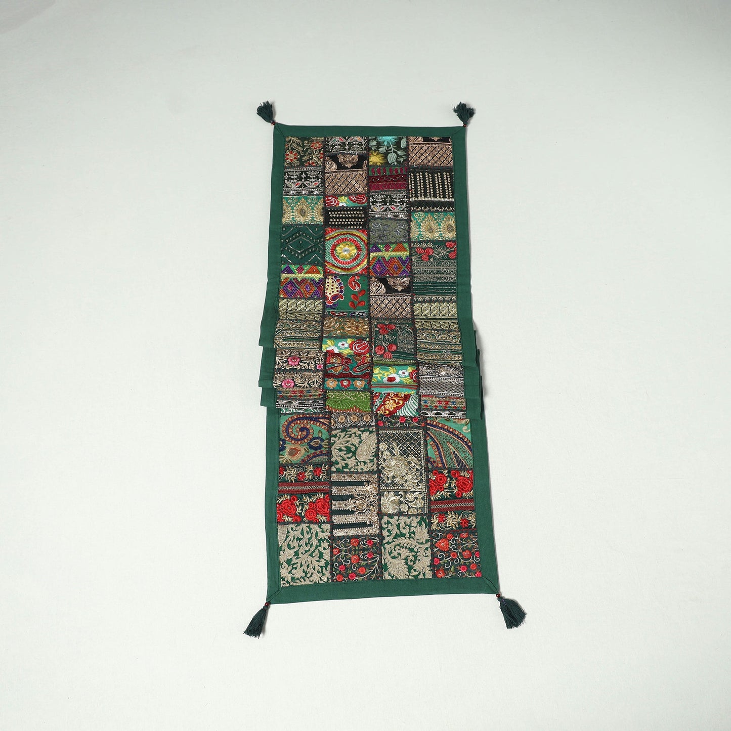 Khambadiya patchwork table runner (73 x 17 in) 12