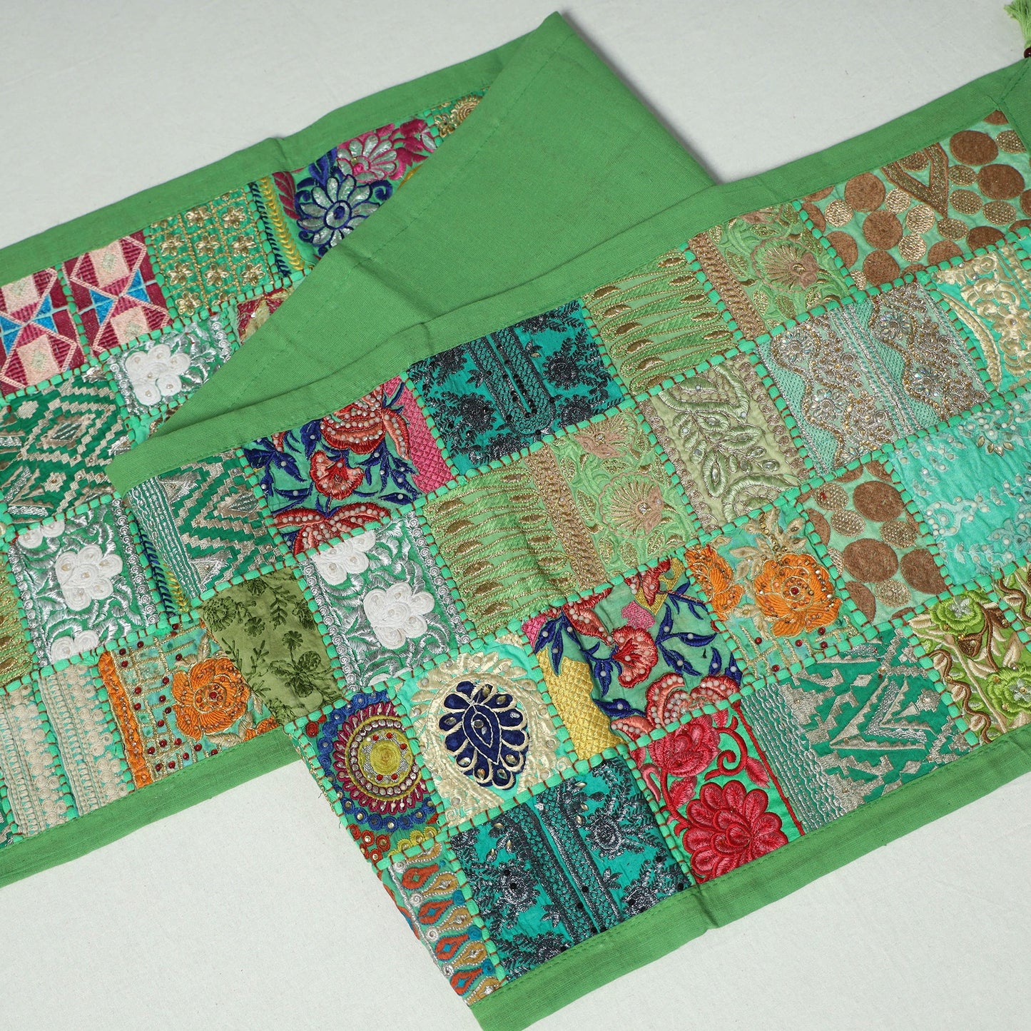 Khambadiya patchwork table runner (73 x 17 in) 13