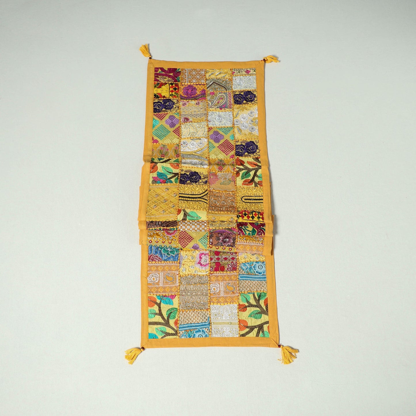 Khambadiya patchwork table runner (73 x 17 in) 14