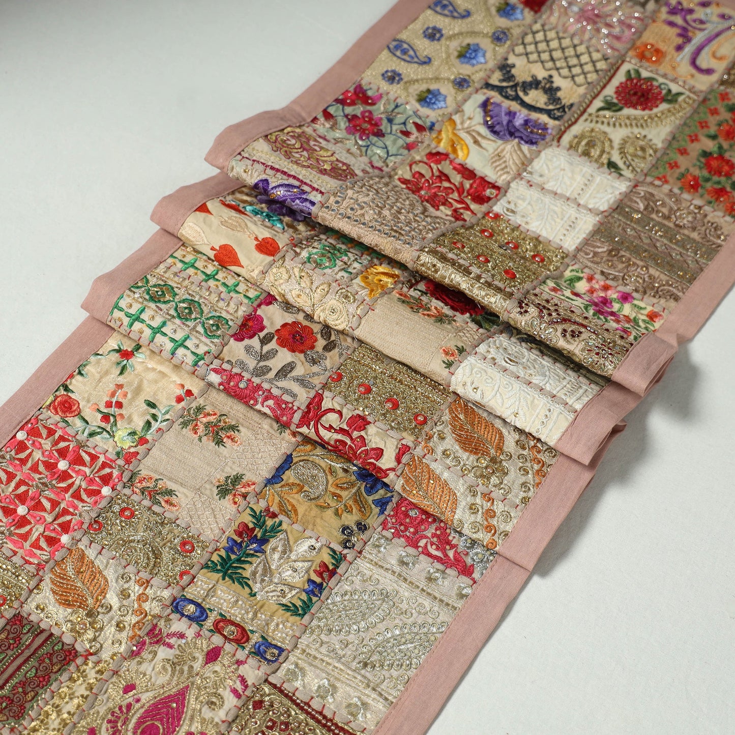 Khambadiya patchwork table runner (73 x 17 in) 16