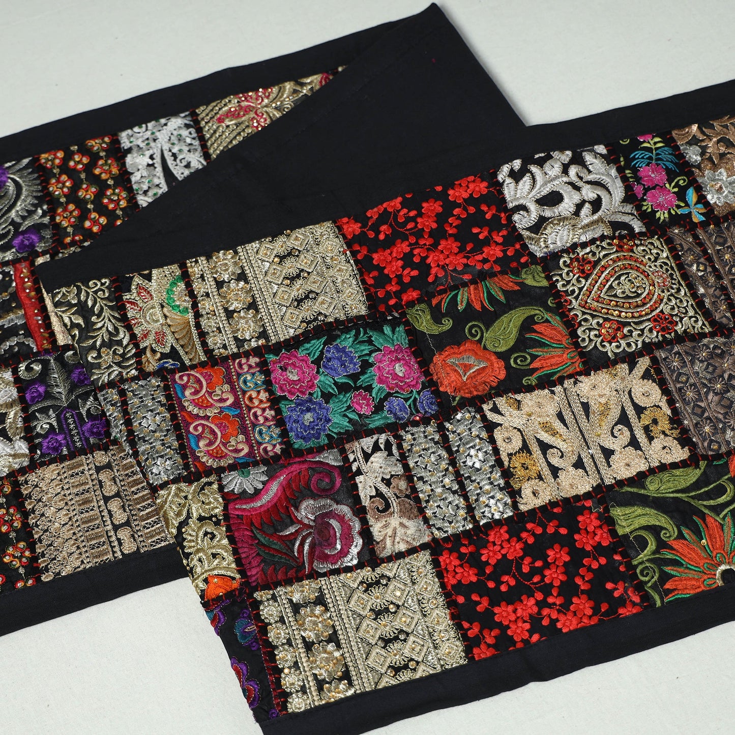 Khambadiya patchwork table runner (73 x 17 in) 21